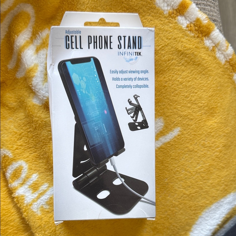 Black Adjustable Cell Phone Stand Infinitek NIB